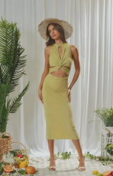 Baby Rib Cut Out Midi Dress