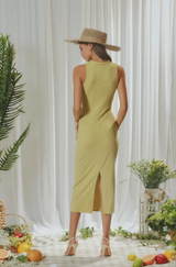 Baby Rib Cut Out Midi Dress