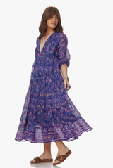 Indigo Printed Long Dress